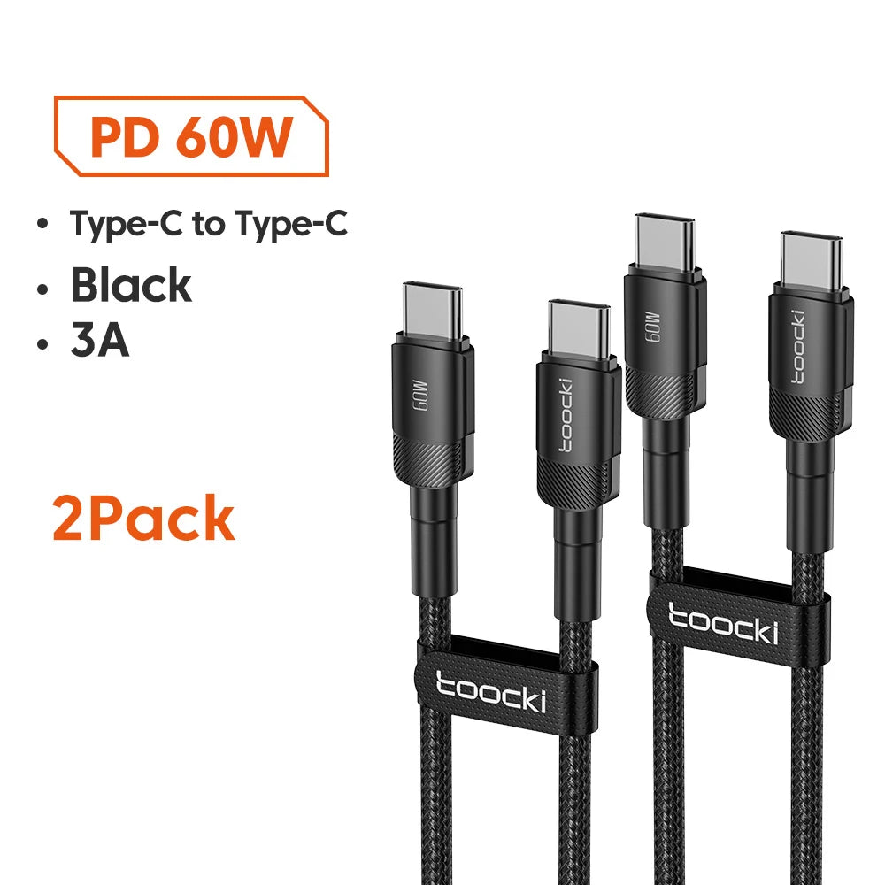 Toocki 100W USB-C to USB-C Fast Charging Cable - PD 3.0 Braided