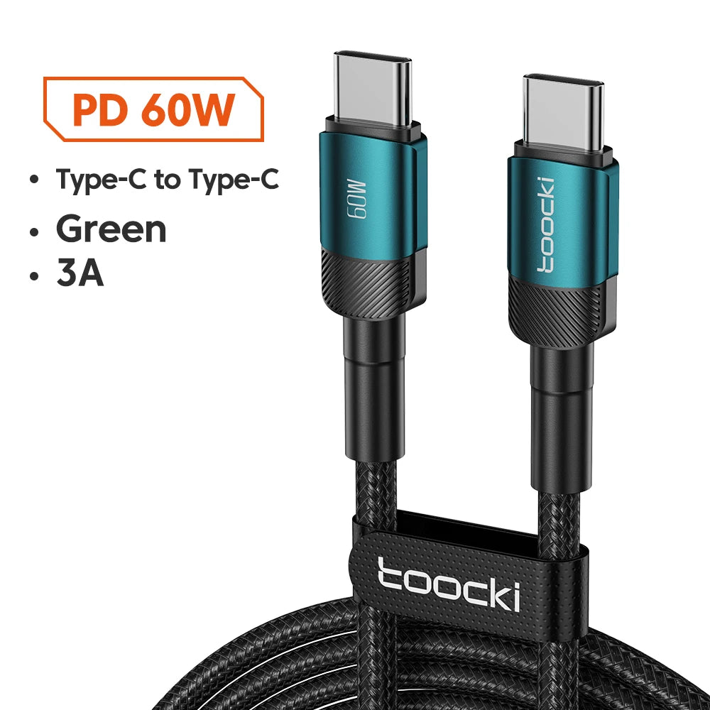 Toocki 100W USB-C to USB-C Fast Charging Cable - PD 3.0 Braided