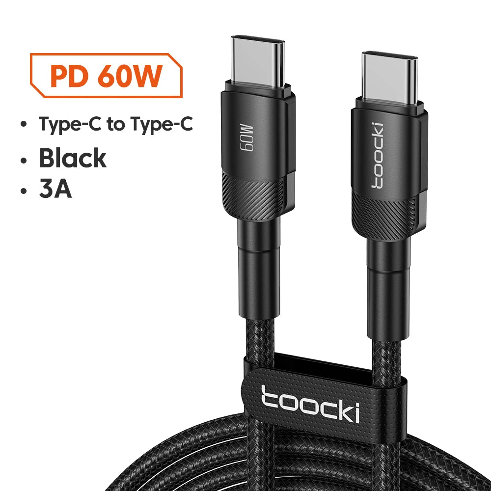 Toocki 100W USB-C to USB-C Fast Charging Cable - PD 3.0 Braided