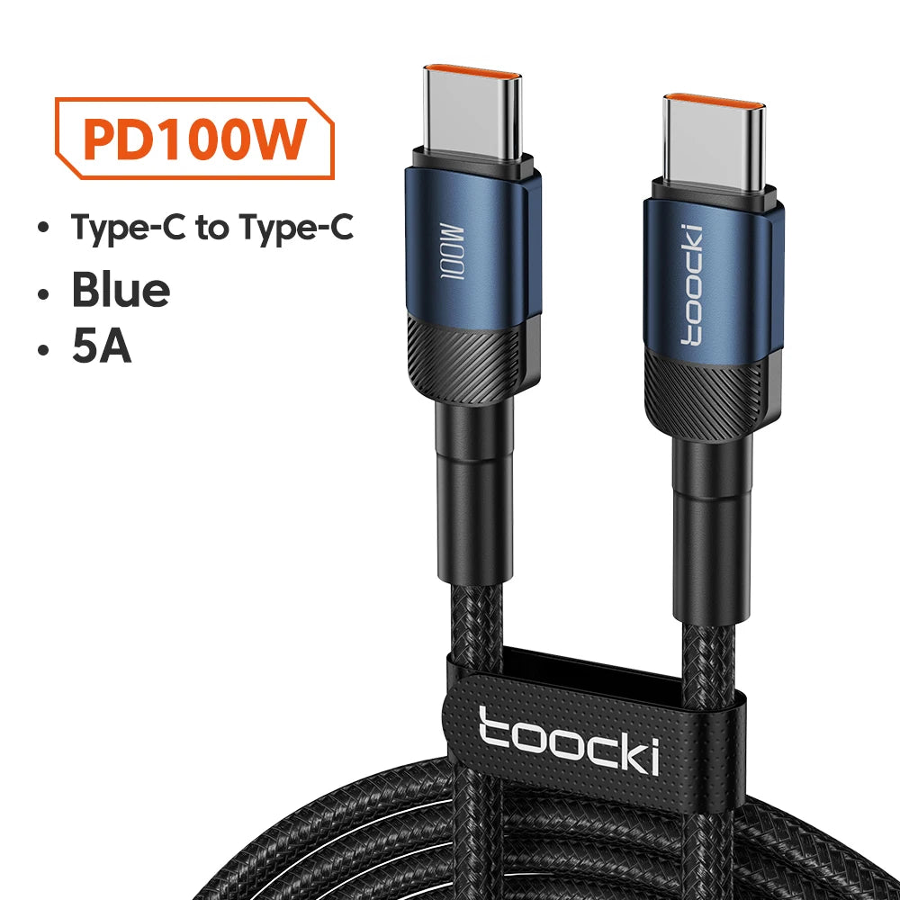 Toocki 100W USB-C to USB-C Fast Charging Cable - PD 3.0 Braided