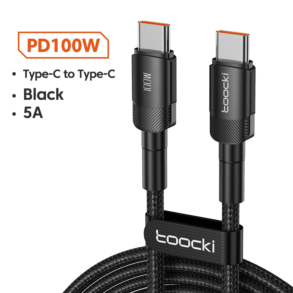 Toocki 100W USB-C to USB-C Fast Charging Cable - PD 3.0 Braided