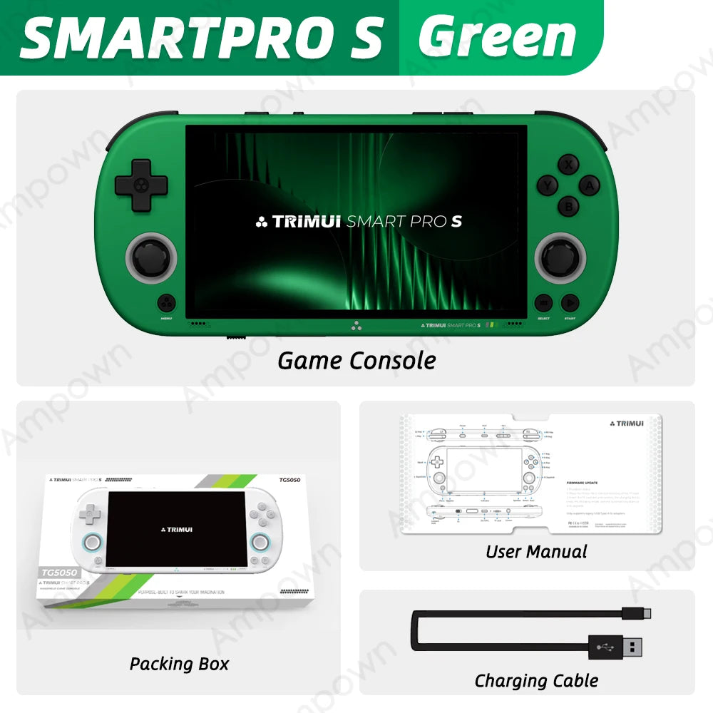 TRIMUI SMART PRO S Handheld Game Console 4.96''IPS Screen Allwinner A523 Processor Hall Joystick RGB Lighting TG5050 Game Player