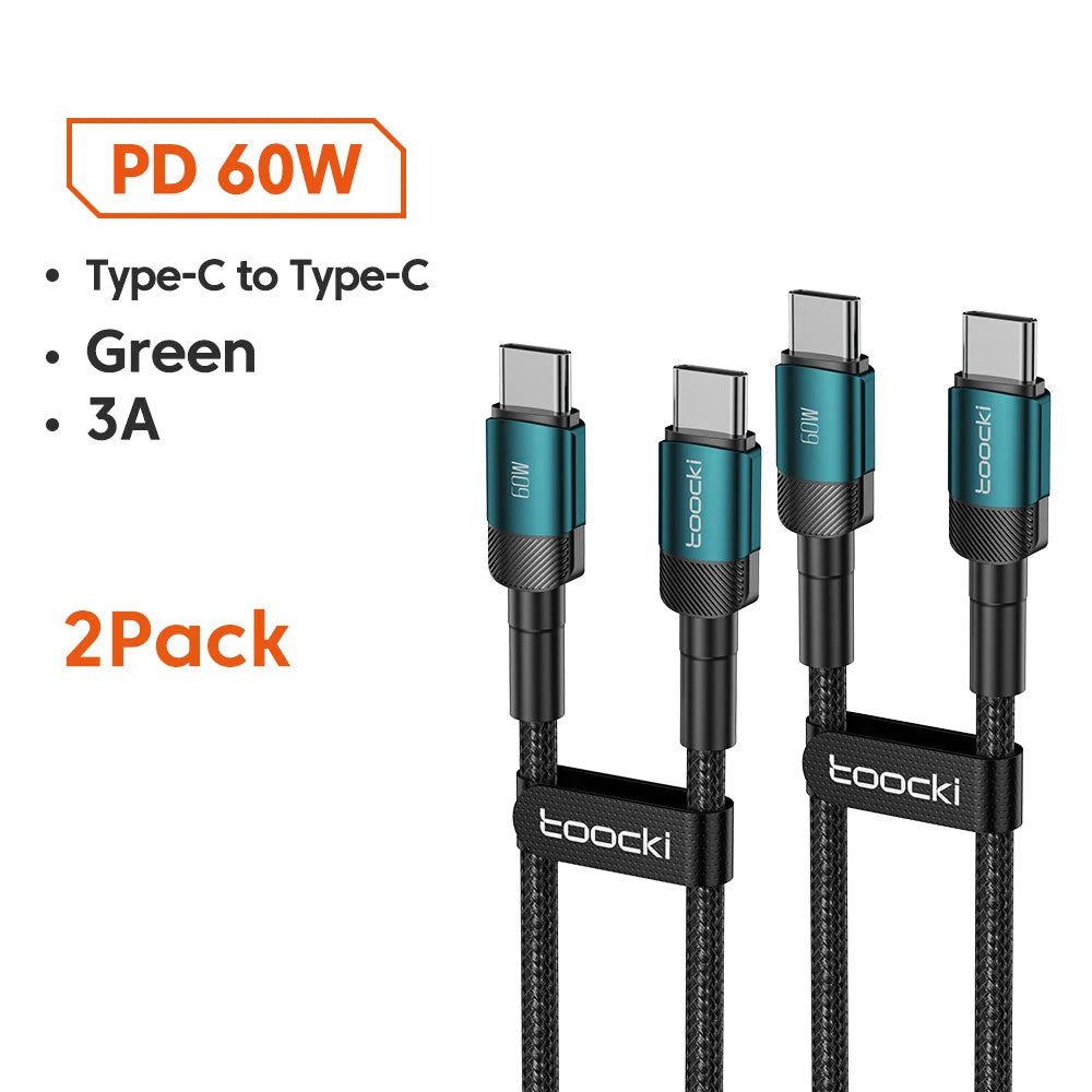 Toocki 100W USB-C to USB-C Fast Charging Cable - PD 3.0 Braided