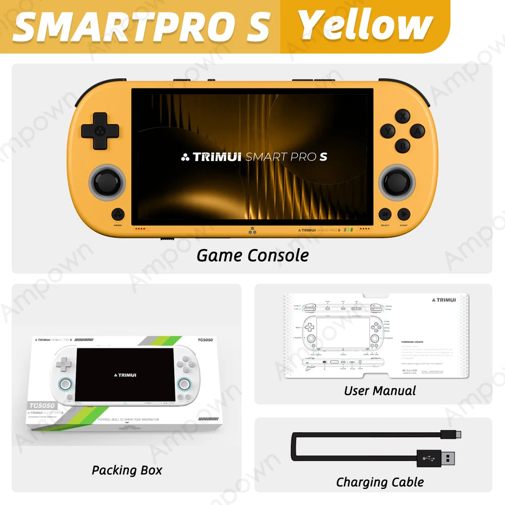 TRIMUI SMART PRO S Handheld Game Console 4.96''IPS Screen Allwinner A523 Processor Hall Joystick RGB Lighting TG5050 Game Player