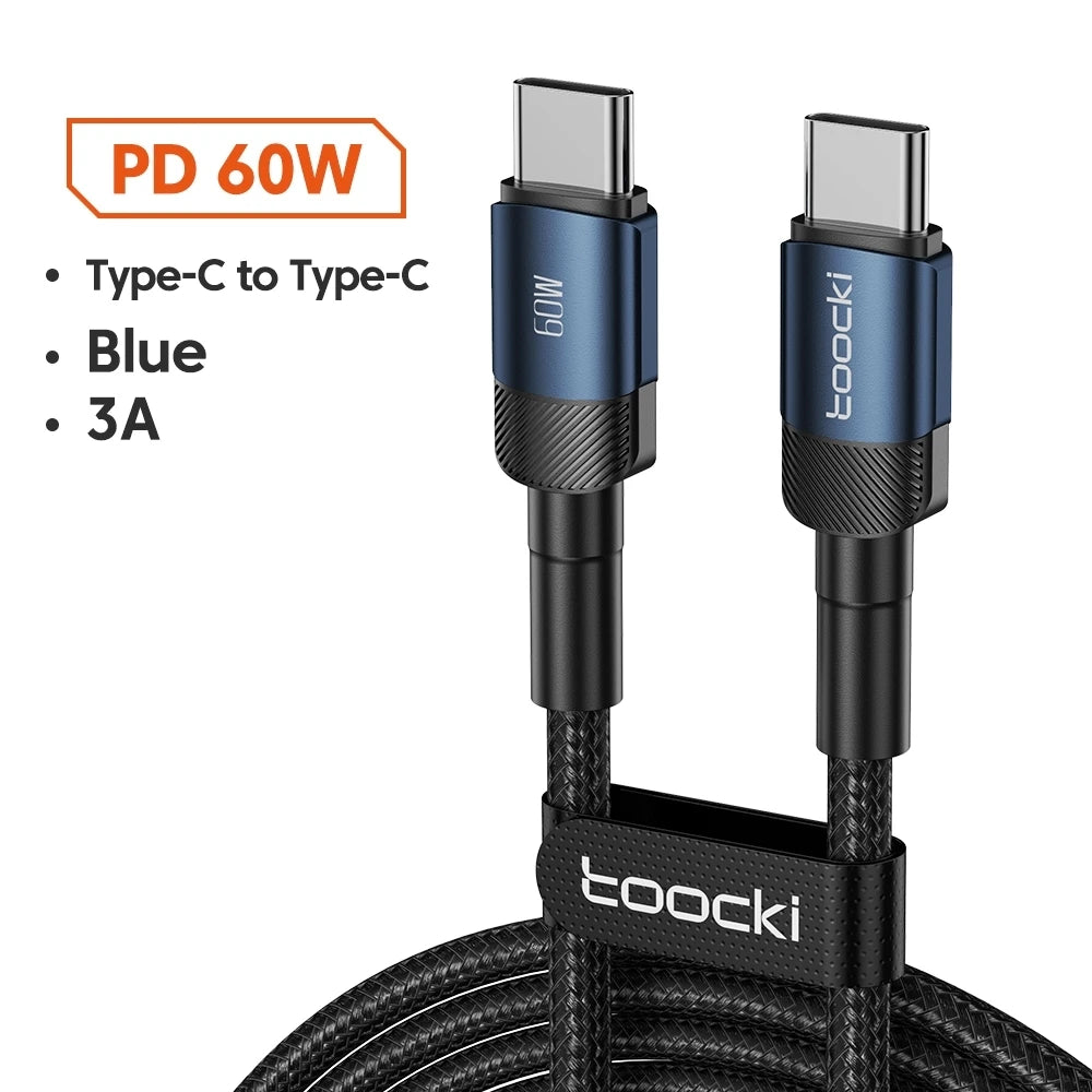 Toocki 100W USB-C to USB-C Fast Charging Cable - PD 3.0 Braided