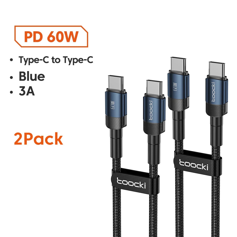 Toocki 100W USB-C to USB-C Fast Charging Cable - PD 3.0 Braided